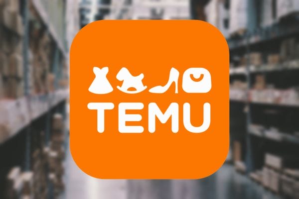 Screenshot of Temu app interface on a smartphone, showing categories and deals.